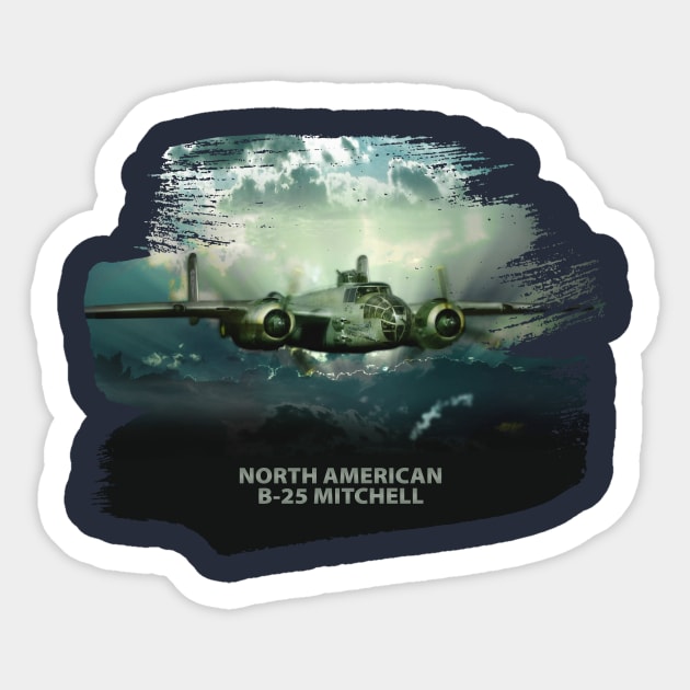 B-25 Mitchel Bomber Sticker by Spyinthesky